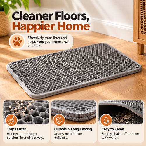 Kraftpaw double-layer cat litter mat, view 2